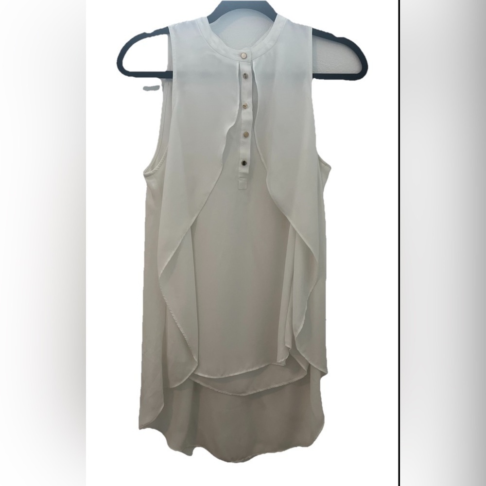 GUESS Ivory Layered Sleeveless Dressy Top Sz S (0706)